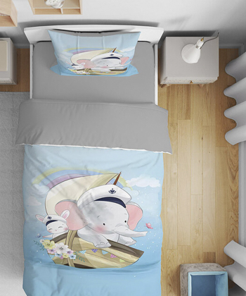 روتختی کودک یک نفره پنج تکه نوپه هوم nopehome طرح فیل و قایق کد T6013