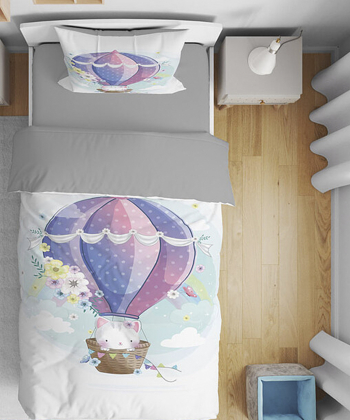 روتختی کودک یک نفره پنج تکه نوپه هوم nopehome طرح گربه و بالن کد T5995