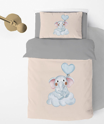 روتختی کودک یک نفره پنج تکه نوپه هوم nopehome طرح فیل کد TN10011