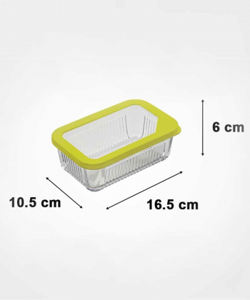 ظرف شیشه ای درب دار شیاردار 450 میلی لیتر لیمون Limon کد 209903