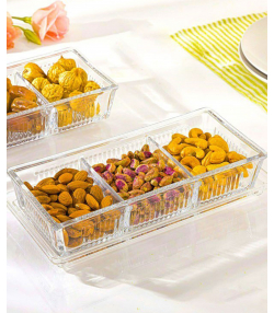 ظرف شیشه ای 3خانه دربدارشیاردار لیمون Limon کد 210100