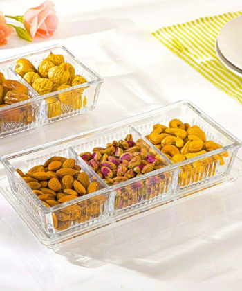 ظرف شیشه ای 3خانه دربدارشیاردار لیمون Limon کد 210100