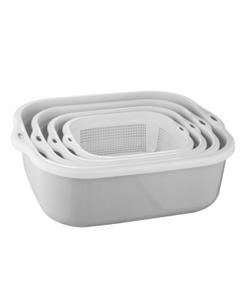 سرویس 8 پارچه آبکش و لگن نسیم لیمون Limon کد 2607