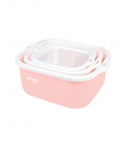 سرویس 6 پارچه آبکش و لگن نسیم لیمون Limon کد 27807