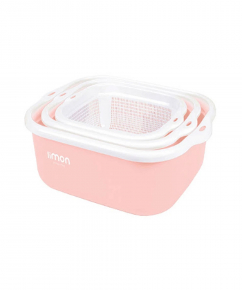 سرویس 6 پارچه آبکش و لگن نسیم لیمون Limon کد 27807