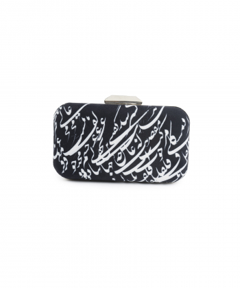 کیف دوشی مخمل زنانه قلم فلزی مدل cluchsilver03