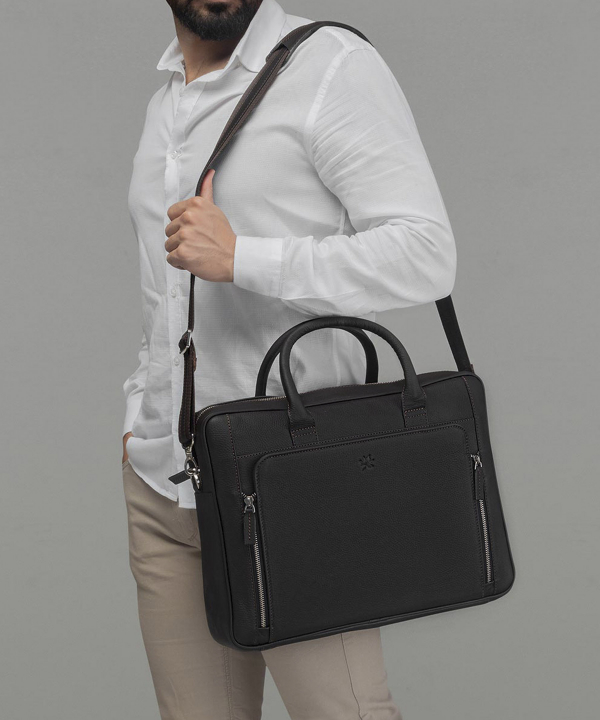 کیف اداری چرم طبیعی نوین چرم Novin Leather مدل آبریل