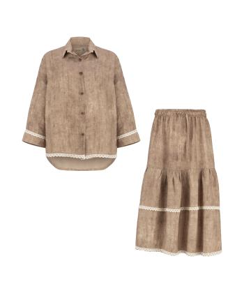 ست شومیز و دامن زنانه السانا مدل 2198