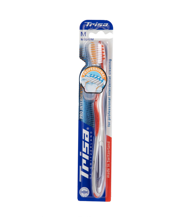 مسواک با برس متوسط تریزا Trisa مدل Pro Interdental