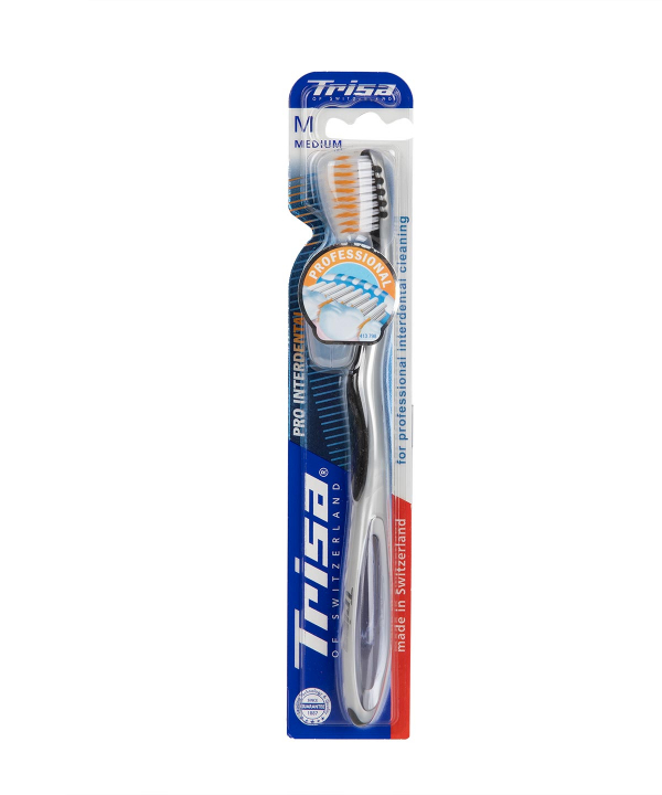 مسواک با برس متوسط تریزا Trisa مدل Pro Interdental