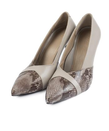 کفش پاشنه بلند چرم طبیعی زنانه مونو مدل J0122