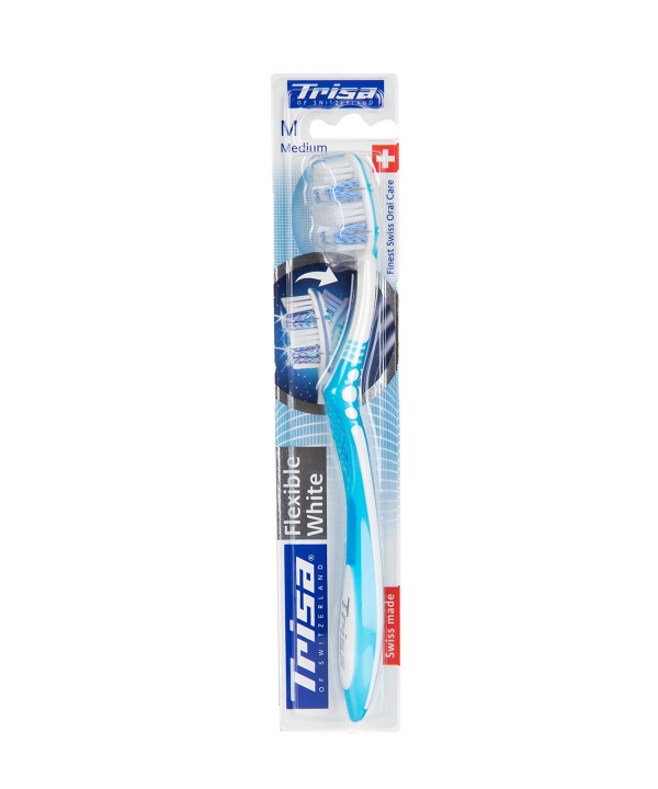 مسواک با برس متوسط تریزا Trisa مدل Flexible White