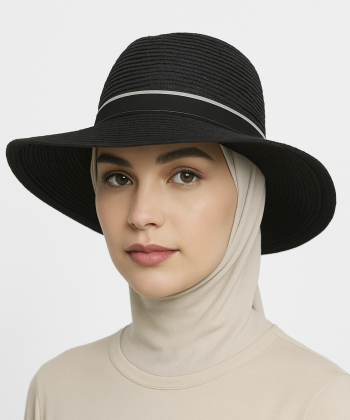 کلاه ساحلی زنانه ساتین مدل M82DG
