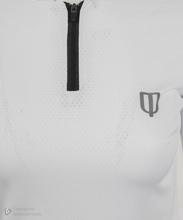 UNIPRO WOMEN-1/2 ZIPPER PERFORMANCE SHIRTS-WHITE