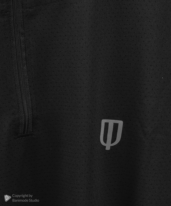 UNIPRO MEN-1/2 ZIPPER PERFORMANCE SHIRTS-BLACK