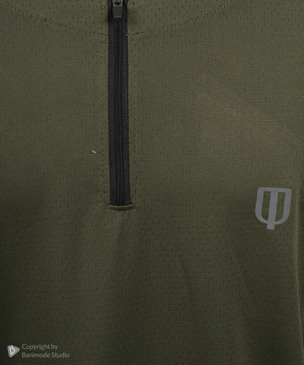 UNIPRO MEN-1/2 ZIPPER PERFORMANCE SHIRTS-DARK GREEN
