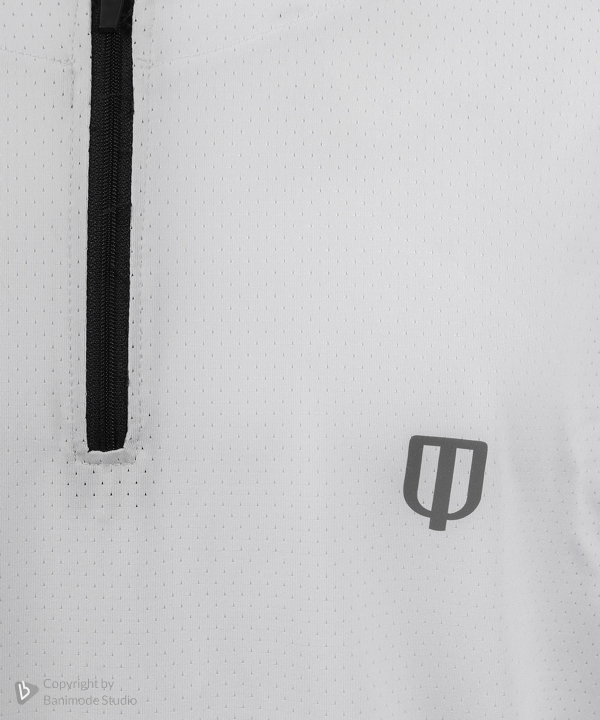 UNIPRO MEN-1/2 ZIPPER PERFORMANCE SHIRTS-WHITE