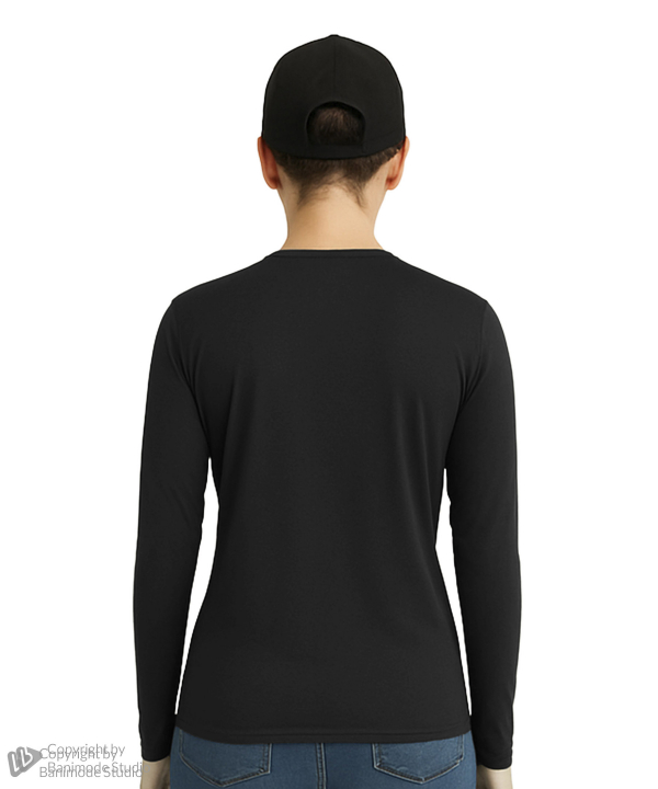 UNIPRO WOMEN-1/2 ZIPPER PERFORMANCE SHIRTS-BLACK