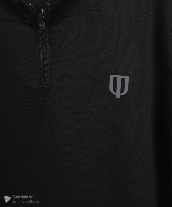 UNIPRO WOMEN-1/2 ZIPPER PERFORMANCE SHIRTS-BLACK