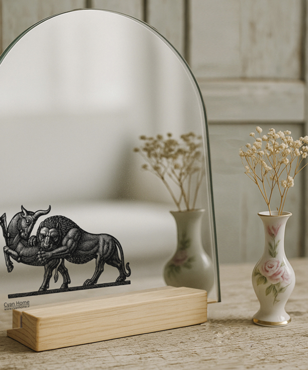 آینه رومیزی سایان هوم Cyan home طرح شیر و گاو
