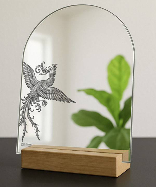 آینه رومیزی سایان هوم Cyan home طرح سیمرغ