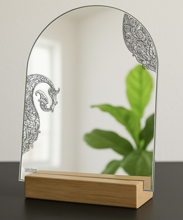 آینه رومیزی آینه سایان هوم Cyan home طرح بته جقه