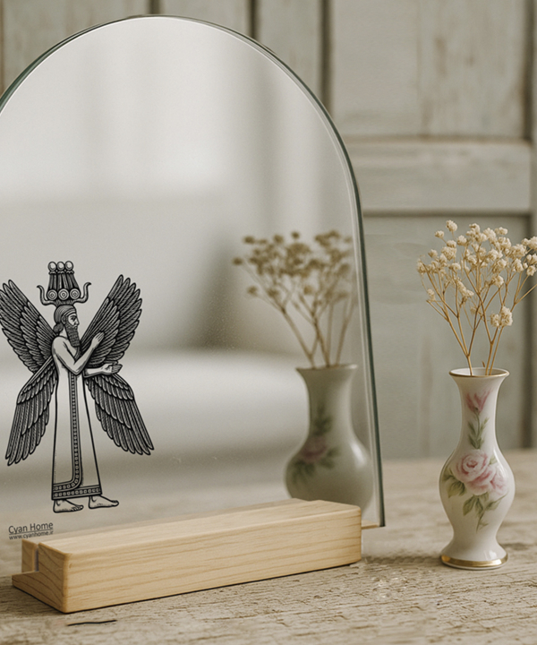 آینه رومیزی سایان هوم Cyan home طرح انسان بالدار پاسارگاد