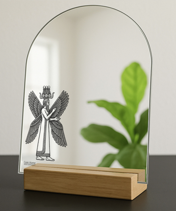 آینه رومیزی سایان هوم Cyan home طرح انسان بالدار پاسارگاد