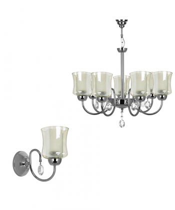 لوستر وچراغ دیواری چشمه نور کد A811/7-1-Proکروم