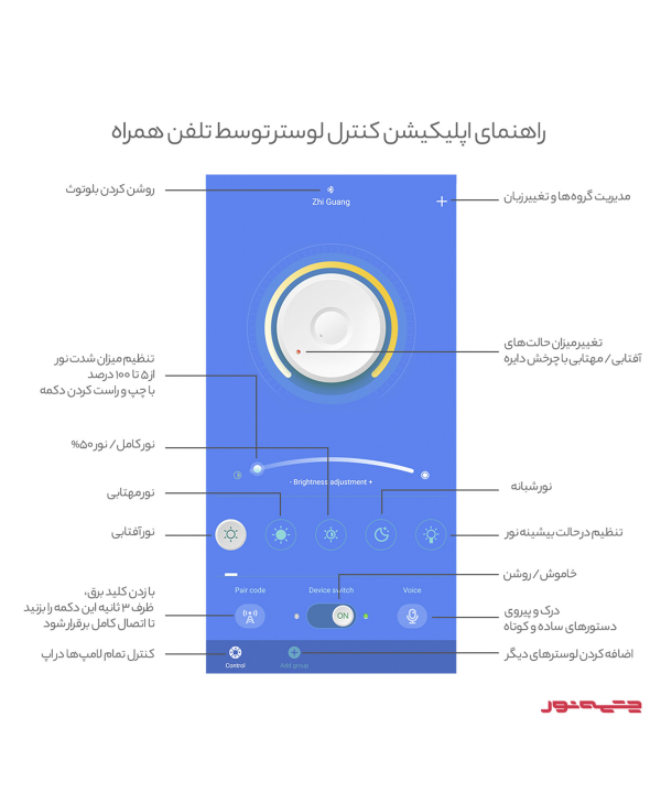 لوستر چشمه نور مدل مدرن کد A6322/1H