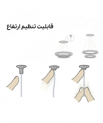 چراغ آویز چشمه نور کد F02050-T چند رنگ