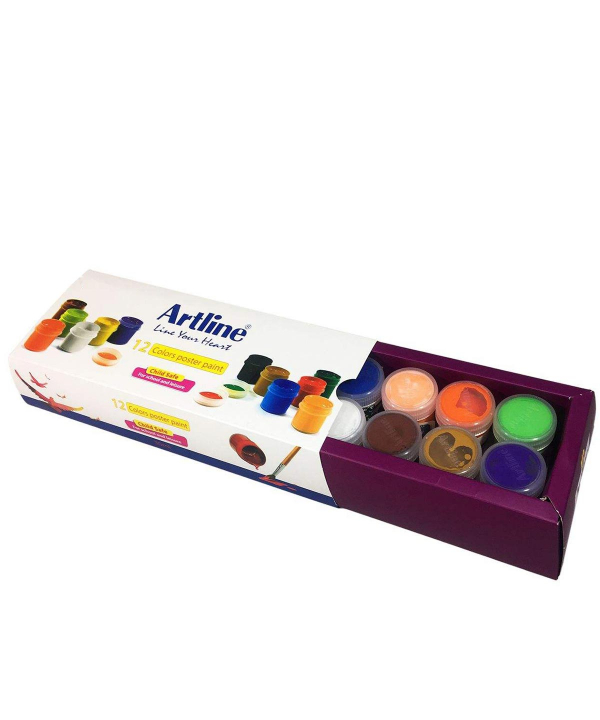 گواش پلاستیکی 12 رنگ آرت لاین Artline