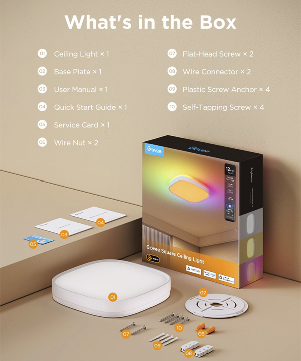 چراغ سقفی هوشمند 30 سانتی گووی Smart Square Ceiling Light H80A4