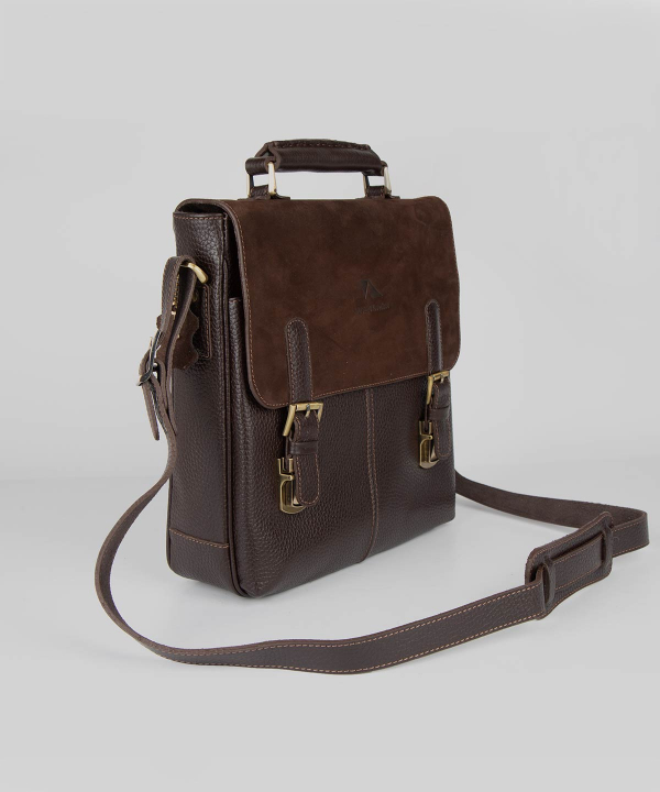 کیف اداری چرم طبیعی چرم مشهدMashhad leather مدل A5550– قهوه ای