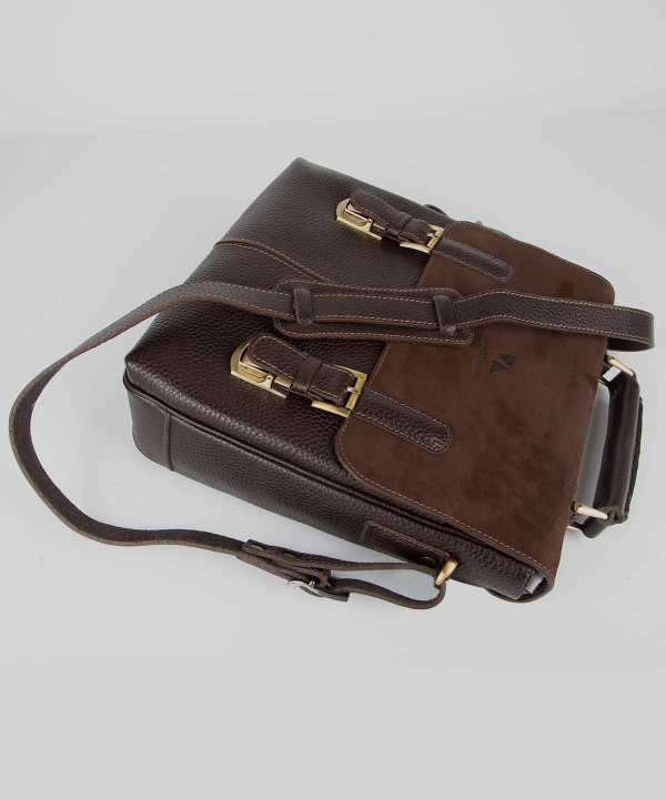 کیف اداری چرم طبیعی چرم مشهدMashhad leather مدل A5550– قهوه ای