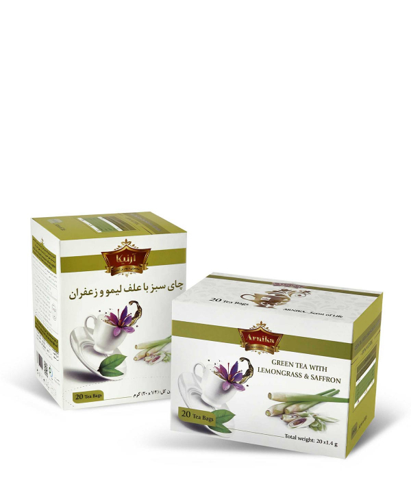چای سبز آرنیکا Arnika با طعم علف لیمو و زعفران بسته 20 عددی