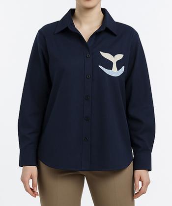 شومیز لینن آستین بلند زنانه فلای فشن مدل 1106000462