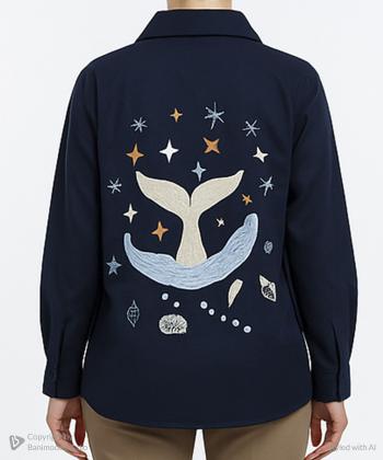 شومیز لینن آستین بلند زنانه فلای فشن مدل 1106000462