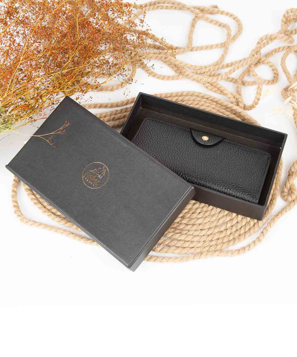 کیف پول دکمه دار مردانه مارال چرم Maral Leather مدل نوید
