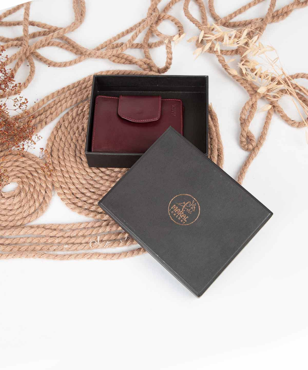 کیف پول کوچک دکمه ای زنانه مارال چرم Maral Leather مدل الیکا
