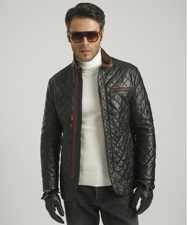 کت مردانه چرم طبیعی نوین چرم Novin Leather مدل RIVOLI