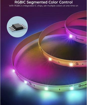 ریسه هوشمند 10 متری گووی RGBIC Basic Wi-Fi + Bluetooth LED H618C