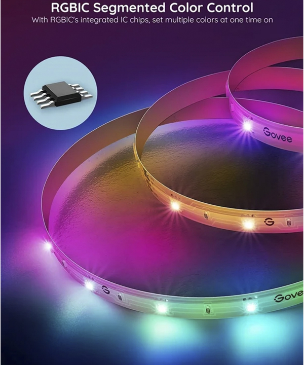 ريسه هوشمند 10 متري گووي RGBIC Basic Wi-Fi + Bluetooth LED H618C