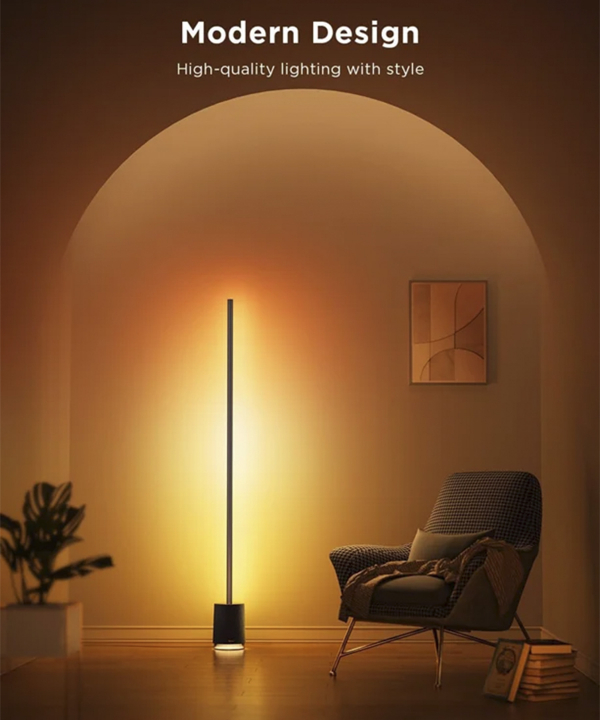 چراغ هوشمند اسپيكر دار گووي مدل Lyra RGBICWW Corner Floor Lamp Pro H6079