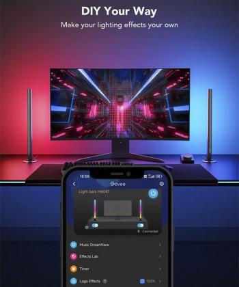 چراغ هوشمند گيمينگ روميزي گووي RGBIC Gaming Light Bars H6047