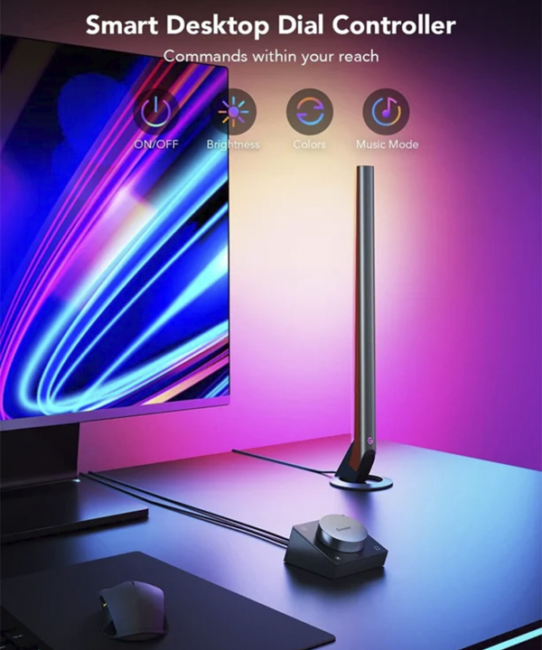 چراغ هوشمند گيمينگ روميزي گووي RGBIC Gaming Light Bars H6047