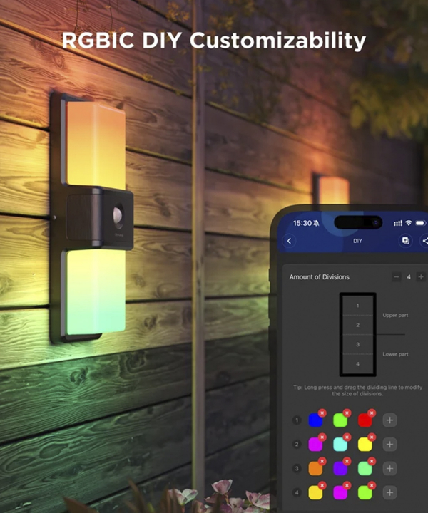 چراغ هوشمند ديواري فضاي باز گووي Smart Outdoor Wall light H7078