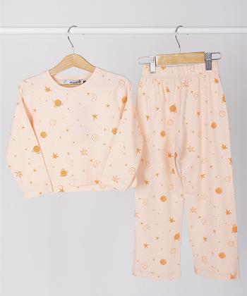 ست تیشرت و شلوار نخی دخترانه پیانو مدل 10667