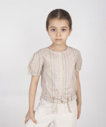 شومیز لینن دخترانه پیانو مدل 10630