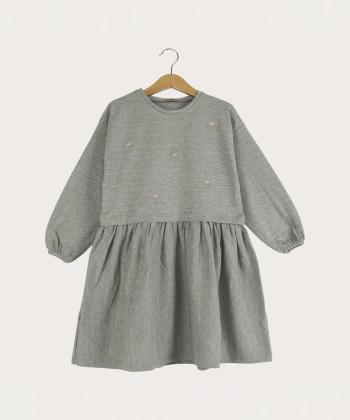 پیراهن آستین بلند دخترانه پیانو مدل 10039